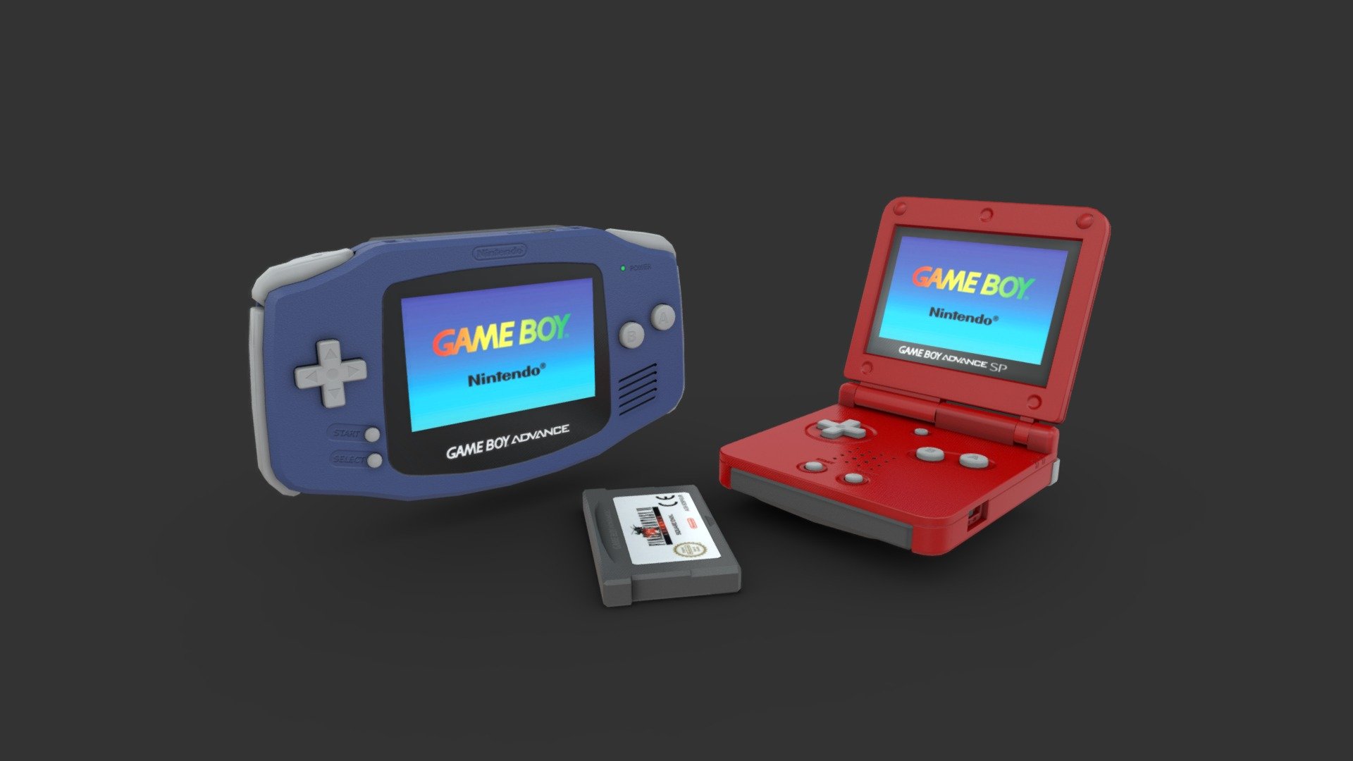 Gameboy Advance SP free 3D model