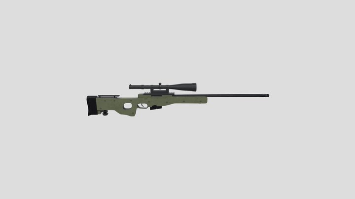 Accuracy International Artic warfare Sniper Gun 3D Model