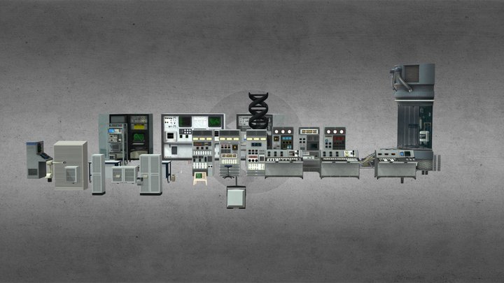 Black Mesa Lab Props 3D Model