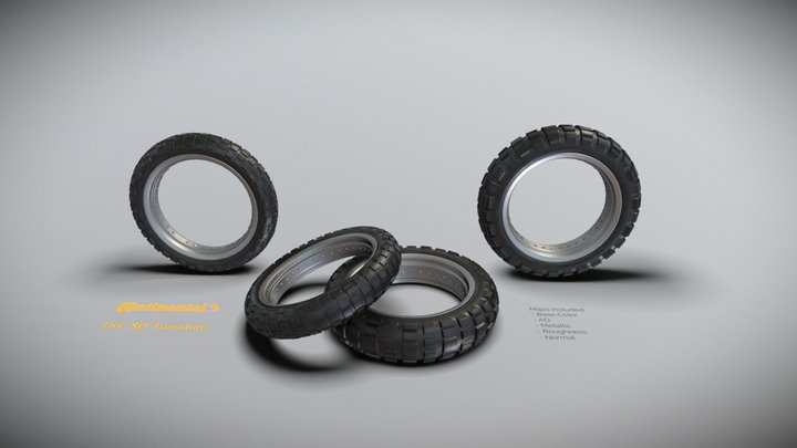 Continental TKC 80 Motorcycle Tires 3D Model