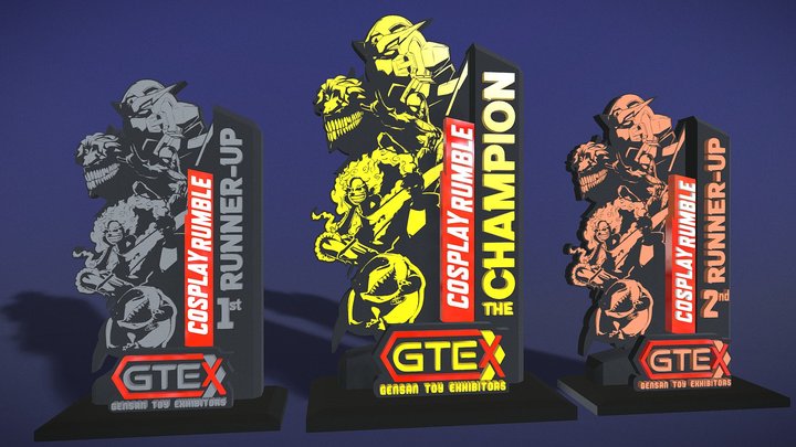 Cosplay Rumble GTEXT Trophy 3D Model