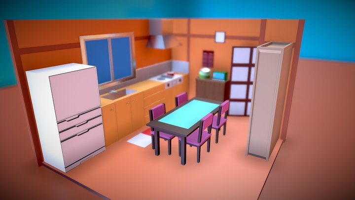 Shinchan Kitchen I made in blender 3D Model