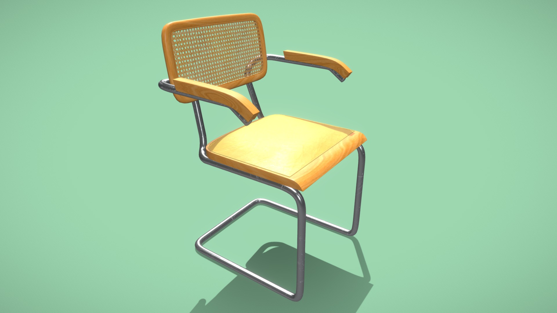 3D model Cesca B23 chair – design Marcel Breuer - This is a 3D model of the Cesca B23 chair - design Marcel Breuer. The 3D model is about a chair on a stand.