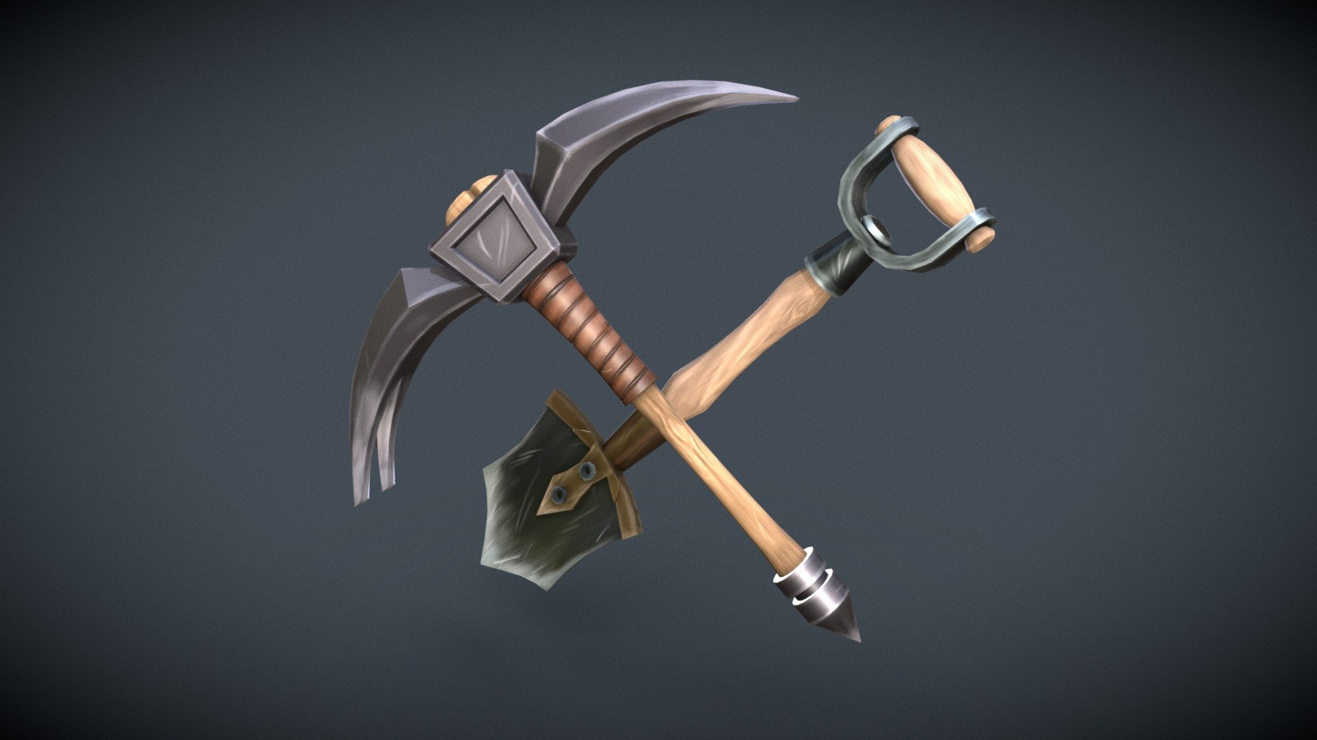 Shovel and Pickaxe 3D model by Tyler Fitzpatrick (tylercfitz