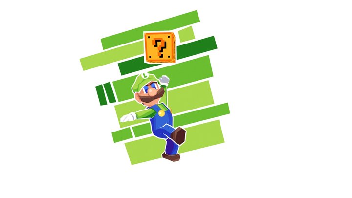 Pixel Luigi 3D Model