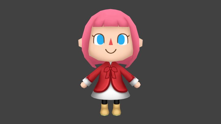 Villager Girl 3D Model