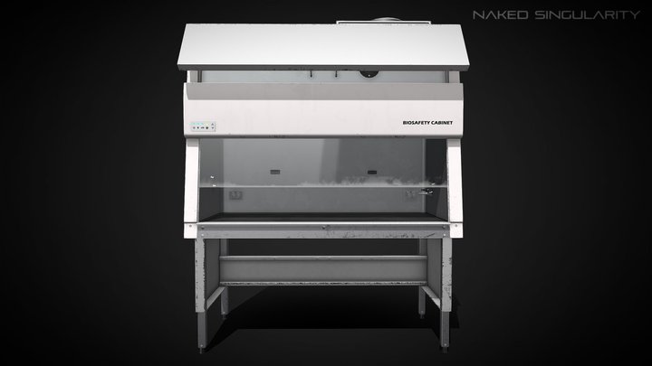Biosafety Cabinet PBR -White low poly Laboratory 3D Model