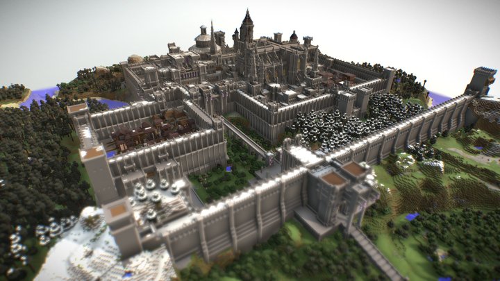 Minecraft Medieval Stronghold 3D Model