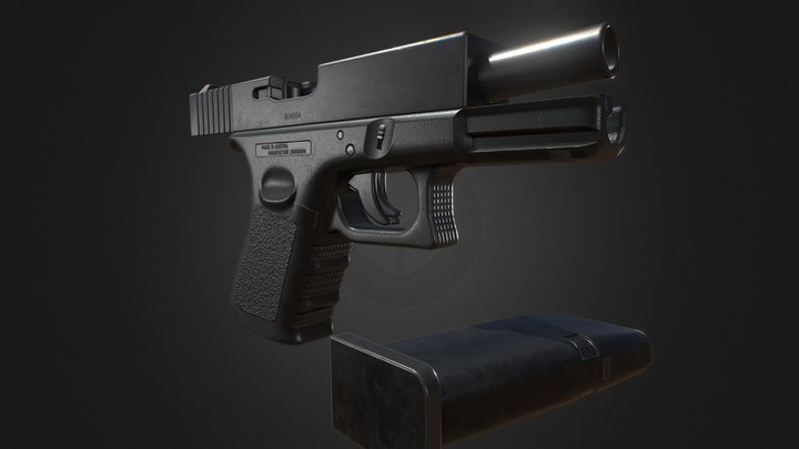 G19 Ghost 9mm Pistol 3D Model