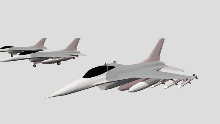 Low Poly F-16C 3D Model