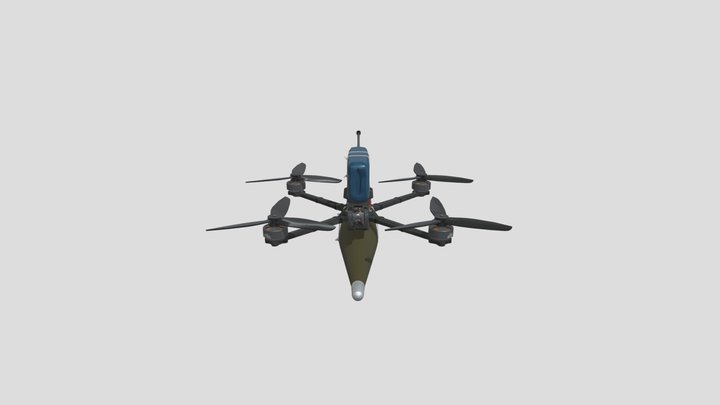 FPV kamikaze drone Low-poly 3D Model
