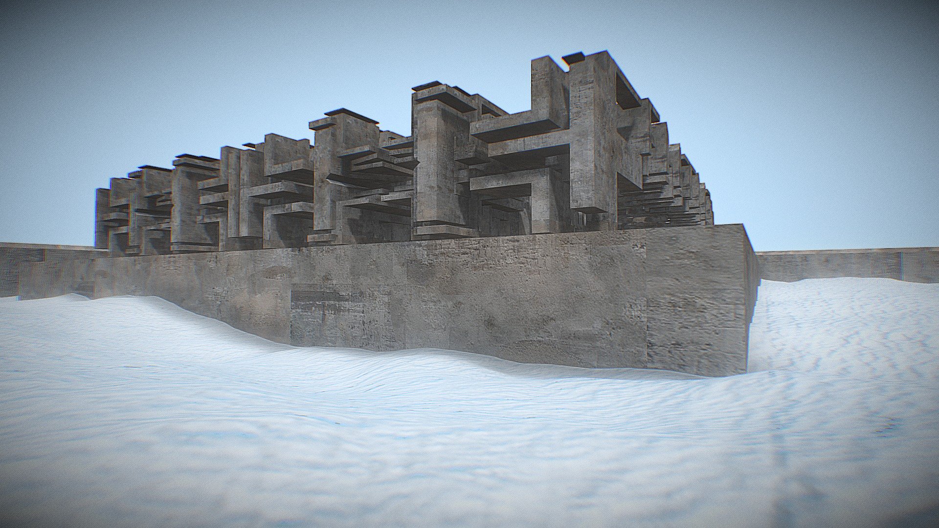 Brutalism -snow cube game map - 3D model by TRYFIELD [87f6389] - Sketchfab