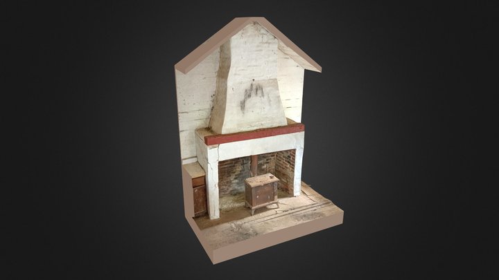 Washington Wells Interior Fireplace Detail 3D Model