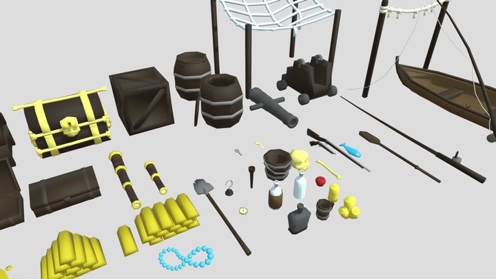 Low Poly Pirate Pack | Pack 1 3D Model