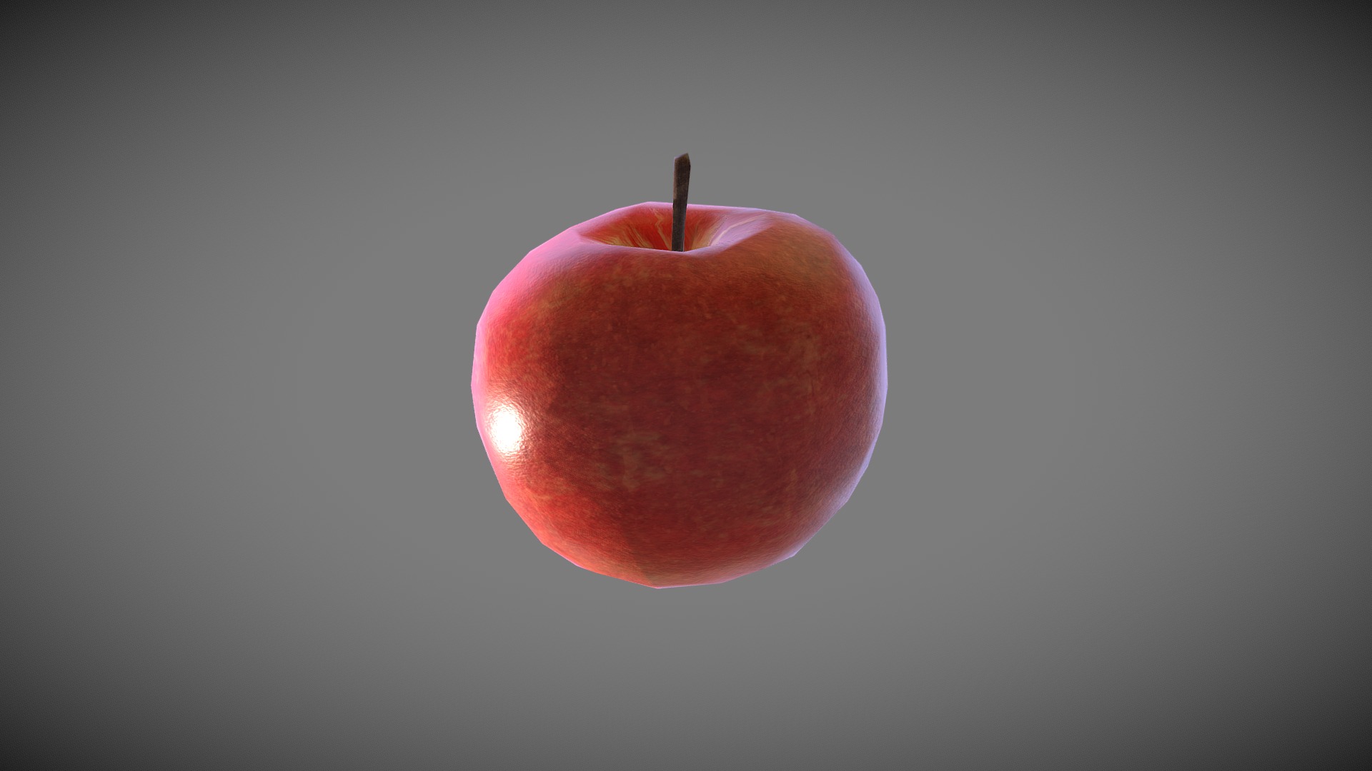 3D model Apple - This is a 3D model of the Apple. The 3D model is about a red apple on a white background.