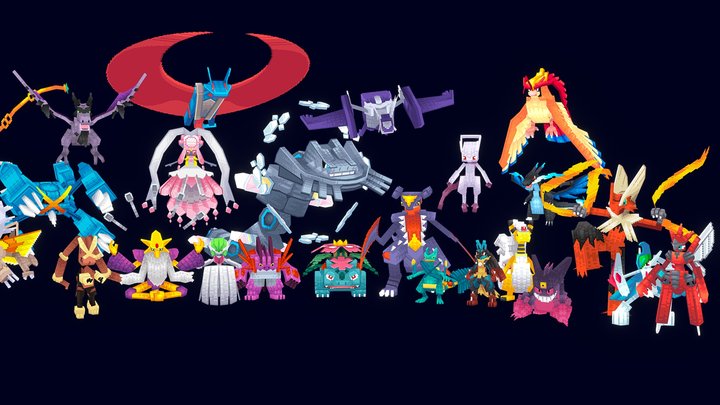 Pokemon Megas for Minecraft 3D Model