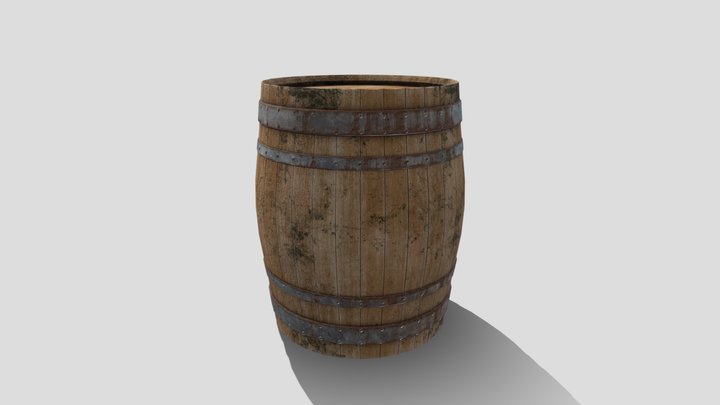 Wooden Barrel 3D Model