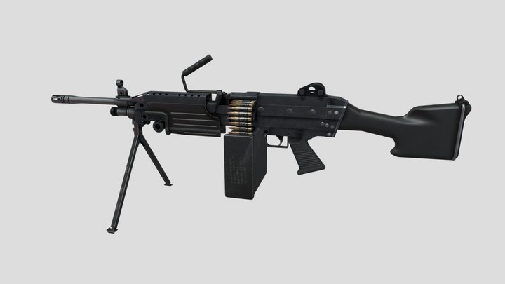 M249 SAW Machine gun 3D Model