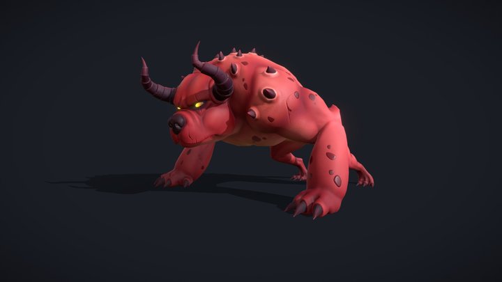 Stylized Devil Bulldog 3D Model