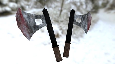 Axe - Dual hand axes 3D Model