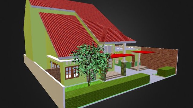 Rumah Tropis 2 Lantai 3D Model