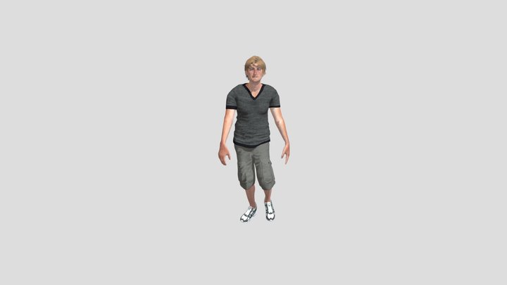 Teen Boy walking 3D Model