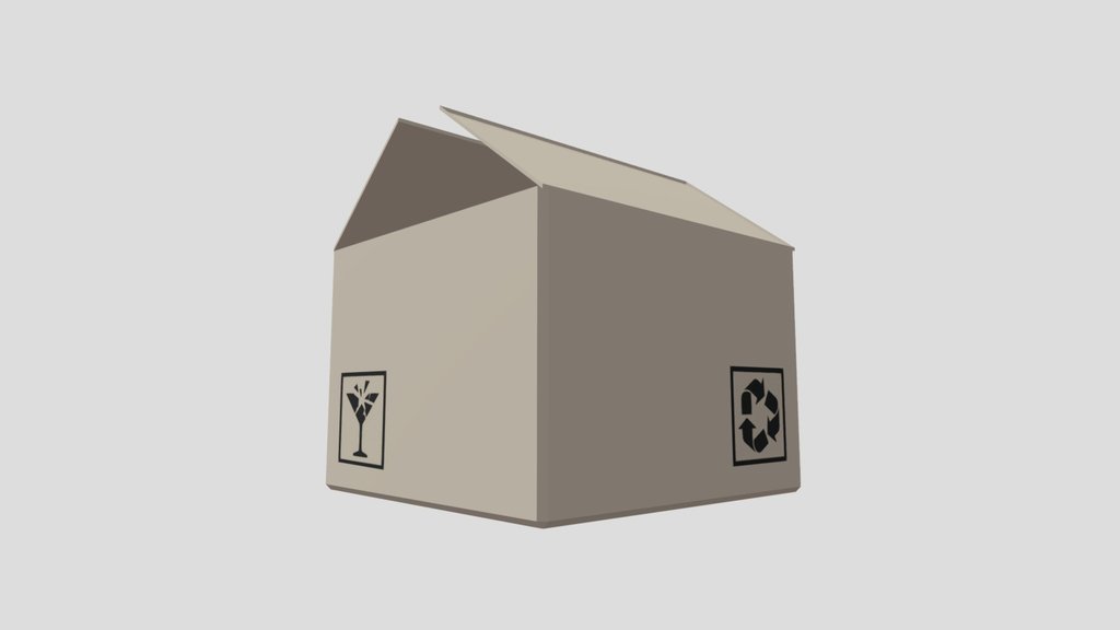 Carton Box - Low Poly 3D Model