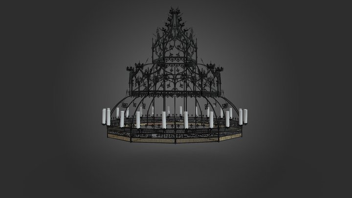 Kaarsenkroon Sint-Walburgiskerk 3D Model