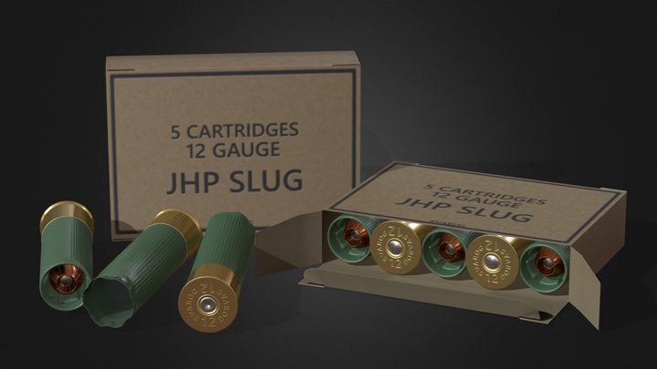 12ga JHP Slug “SVAROG” - ARMY variant 3D Model