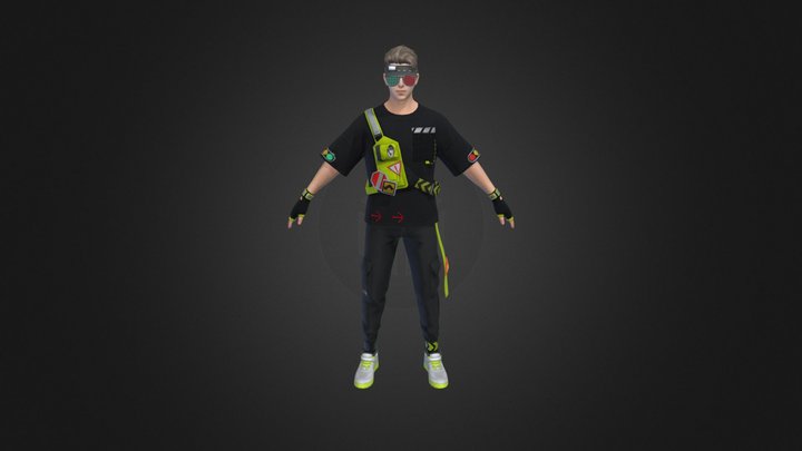 MS Crossroad Male - Freefire set by prazs 3D Model