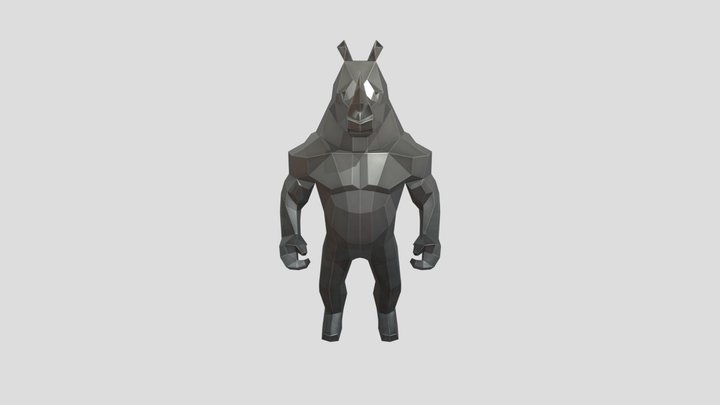 Low Poly Rhino 3D Model