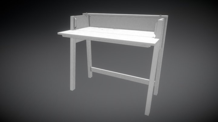 Fold Out Desk 3D Model
