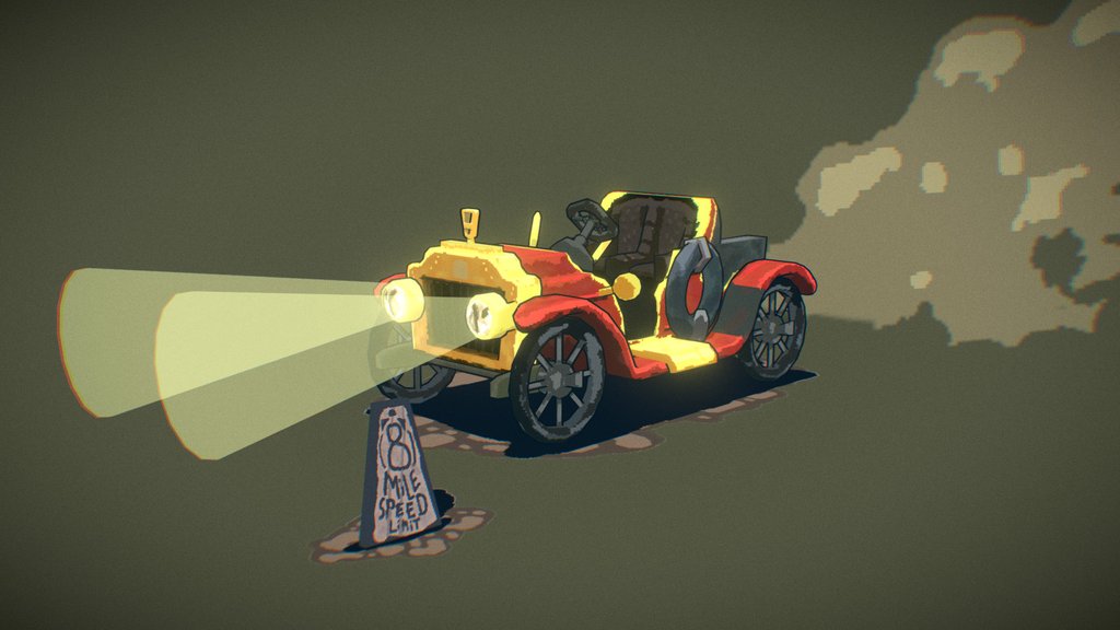 Retro car stylized