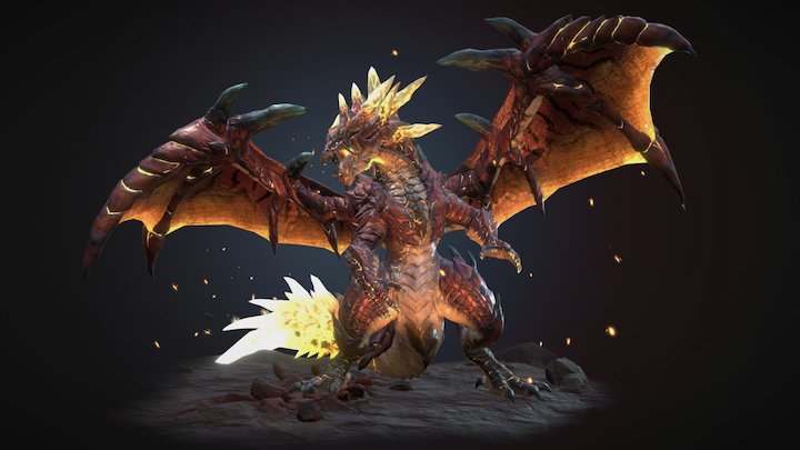 Caudeus, Magma Tail Dragon 3D Model