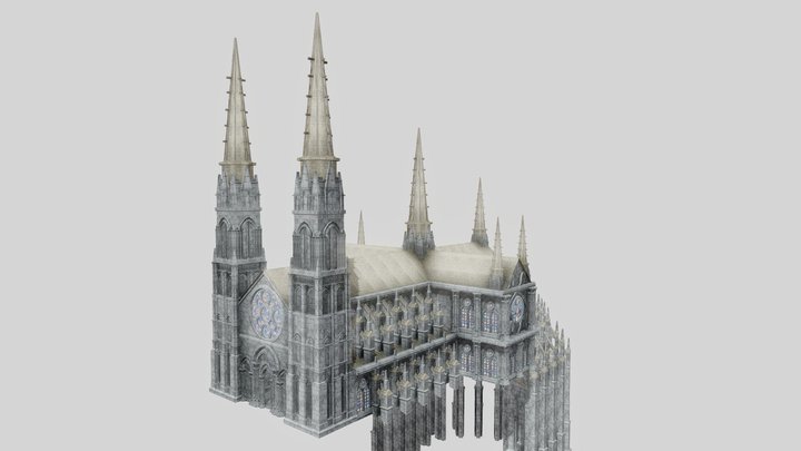 WIP - Gothic Cathedral 3D Model