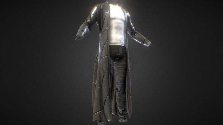 a set of clothes "maniac's cloak" HIGH POLY 3D Model