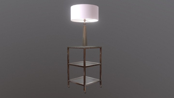 modern side lamp and stand 3D Model
