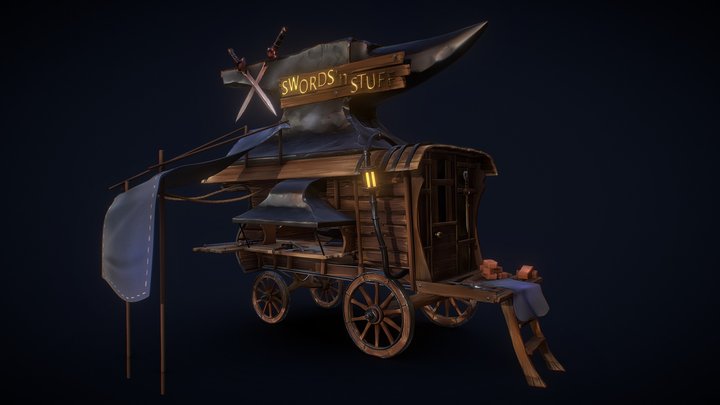 The Travelling Wagon - Blacksmith 3D Model