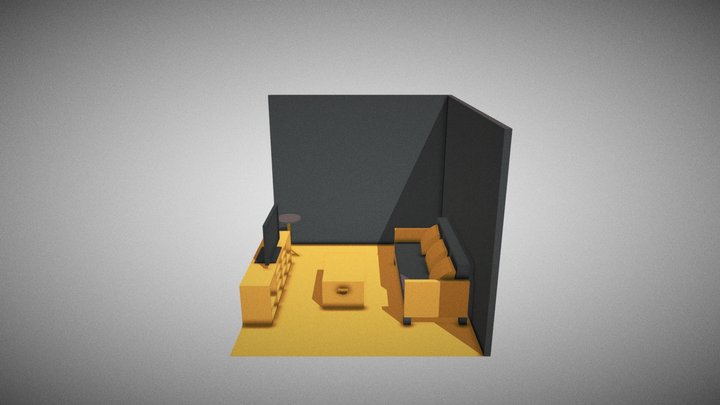 美式風格客廳 3D Model