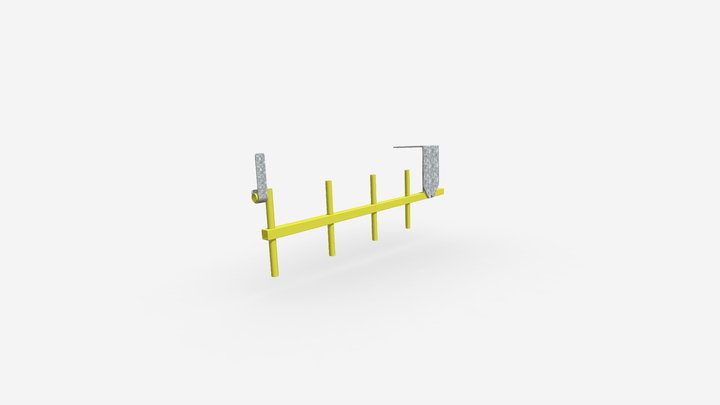 Redningsstige, nedfellbar, gul 3D Model