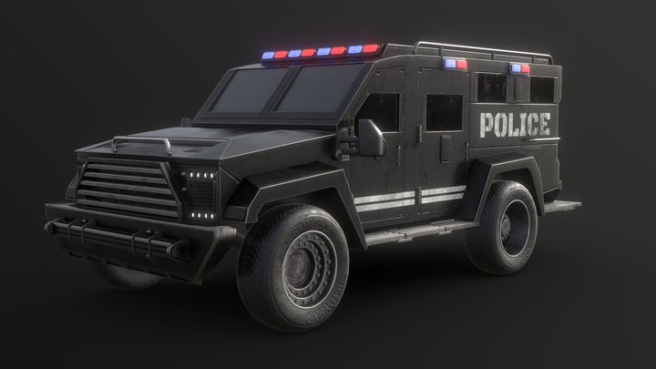 Police Truck 3D Model