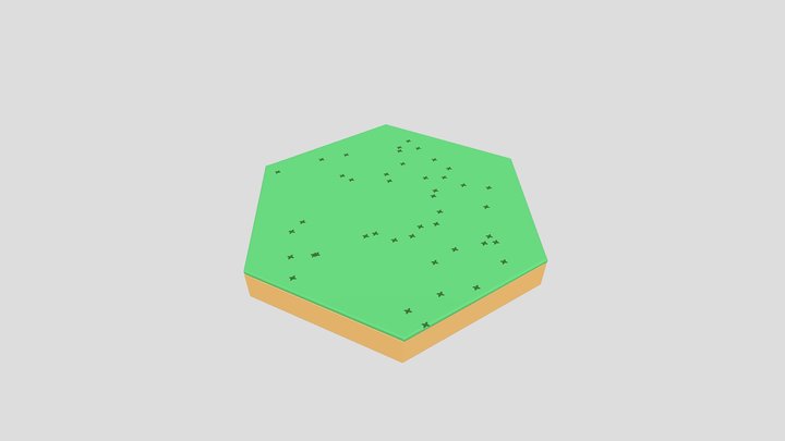 HexaWorld - Green + Grass 3D Model