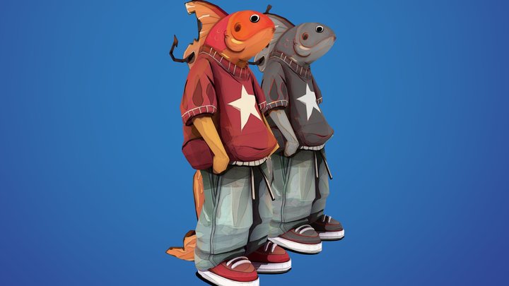 🐟⭐🍎Koi Boy | 3D Character in Handpainted style 3D Model