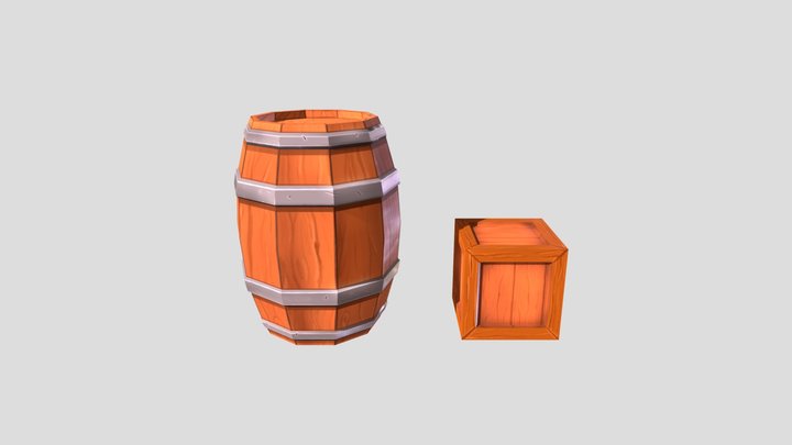 Box And Barrel 3D Model
