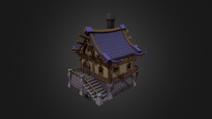 Cartoonish Medieval House 3D Model