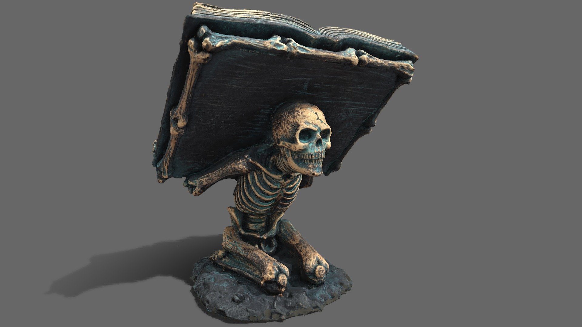 Skeletons Spell Book Statue
