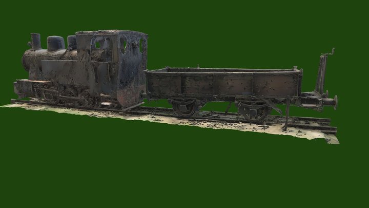 Parowóz wąskotorowy LAS49/Steam locomotive LAS49 3D Model