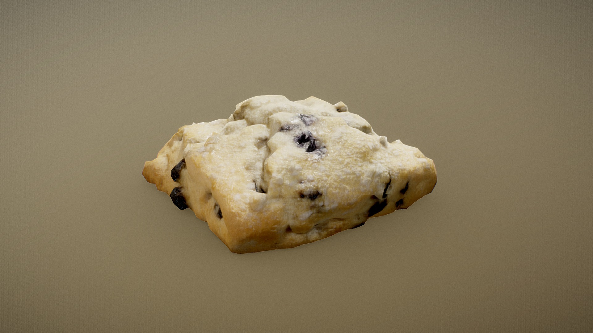 3D model Starbucks Blueberry Scone - This is a 3D model of the Starbucks Blueberry Scone. The 3D model is about a piece of food.