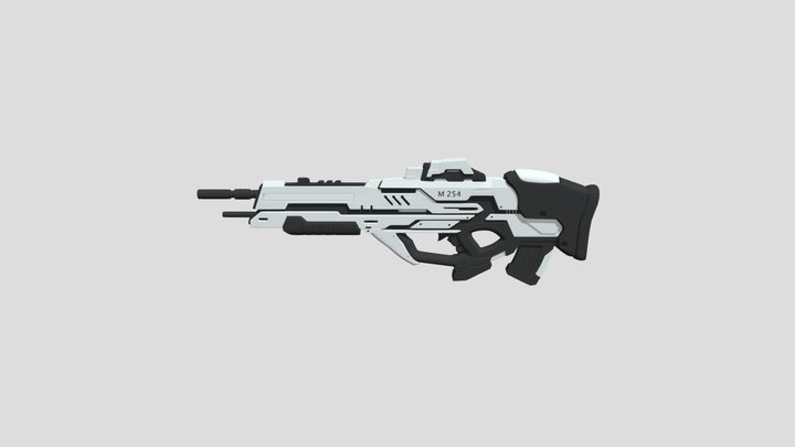 Sci Fi M254 Gun - High Poly 3D Model