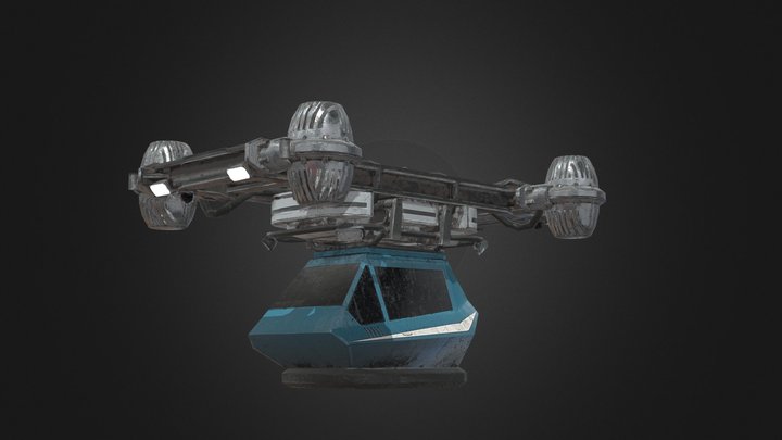 Sphere Flying Cities Transport Drone 3D Model